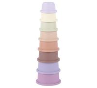 8 tazze impilabili per conigli, 28,8 x 8,3 x 8,3 cm, multicolore, riutilizzabili, giocattoli per coniglietti di diverse dimensioni, giocattolo sicuro con palla per dolcetti, criceti e piccoli animali