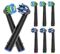 8 testine di ricambio compatibili con spazzolino elettrico Oral B, 4 testine Precision Clean e 4 testine Cross Clean, nere