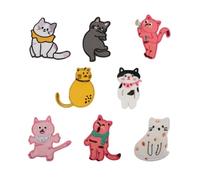 8 toppe ricamate con gatti in stile cartone animato, per personalizzare cappelli e zaini, per tutte le età