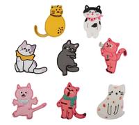 8 toppe ricamate con gatti in stile cartone animato, per personalizzare cappelli e zaini, per tutte le età, per cucire a mano, toppe in tessuto