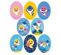 8 toppe serigrafate per bambini da stirare sui vestiti. Applicazioni termoadesive per riparare e decorare pantaloni, giacche, maglioni, zaini, ecc. (Baby Shark)