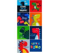 8 toppe serigrafate per bambini da stirare sui vestiti. Applicazioni termoadesive per riparare e decorare pantaloni, giacche, maglioni, zaini, ecc. (Dinos)