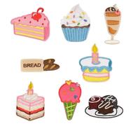 8 toppe termoadesive a forma di gelato, per riparazioni alimentari, pane, cucito, abbigliamento, jeans, cappelli, zaini