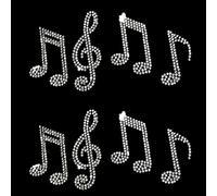 8 toppe termoadesive a forma di note musicali, 7,6 cm di altezza, termoadesive, fai da te