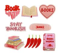 8 toppe termoadesive per libri e cucito, a forma di peperoncino, per cappelli, vestiti, jeans, zaini