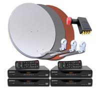 8 Utente Digitale Sat Satellitare Impianto 4x Ricevitore 3600 Octo LNB