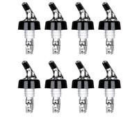 8 versatori automatici per bottiglie da 30 ml, con tappo nero, beccuccio affusolato, per casa, bar, ristoranti, feste