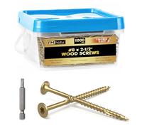 # 8 viti per ponte da 6,3 cm, 1000 viti per legno a stella, resistenti alla ruggine, per legname/tronchi/legno paesaggistico, punta a stella T20 inclusa, oro
