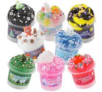 8 x 100 ml di melma per bambini, Slime Variety Pack Different Textures, con Snow Fizz, Burro, Cloud, Crunchy Slime, Regali per feste per ragazze e ragazzi, Pasqua
