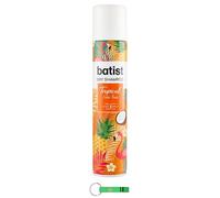8 X Batist Dry Shampoo Tropical - Shampoo secco pulisce i capelli in pochi minuti senza acqua, profumo di cocco e di frutta della passione 75 ml + portachiavi Beni Culinari
