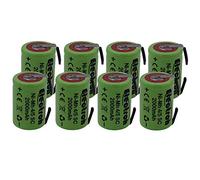 8 X Batteria ricaricabile NiMh 4/5 SC 1,2V 2000mAh 22x33mm subC a saldare linguette per pacchi batteria