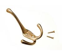 8 X Cappello Cappotto E Accappatoio Tri Triplo Ganci Placcato Ottone Eb 100mm