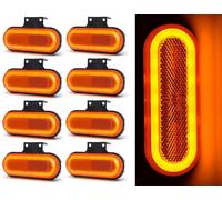 8 X Certificato Adr Lato Arancio Neon 12-24V LED Marker Luci per Volvo Scania