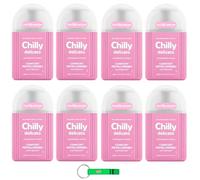 8 X Chilly Detergente intimo Delicato - ideale per pelli sensibili - con aloe e amamelide da 200 ml + portachiavi Beni Culinari