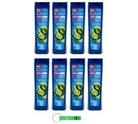 8 X Clear ANTI SEBO Men Shampoo per capelli e cuoio capelluto grasso, shampoo antisebo da 225 ml + portachiavi Beni Culinari