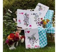 8 x Decorazioni riutilizzabili per Feste Alice nel Paese delle Meraviglie Carte da Gioco Oversize Cappellaio Matto Forniture per Feste di tè Onederland Compleanno Decorazione Alice Room Decor Baby