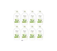 8 X Dove Sapone Liquido Rinfrescante per Mani,Profuma di Verde Tte e Cetriolo, 99% Formula Biodegradabile, con Idratanti,Italy Shop Portachiavi Gratis