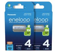 8 X Eneloop AAA Batterie 800mAh Ricaricabili Ni-MH HR03 Telefono 4 Pack BK-4MCCE