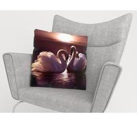 8 x fodera per cuscini ARREDALACASA con i cigni cm. 30x30 e cm. 35x35