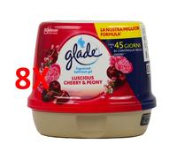 8 X Glade Gel Bagno Luscious Cherry & Peony 180 Grammi