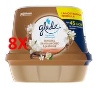 8 X Glade Gel Bagno Sensual Sandalwood & Jasmine 180 Grammi