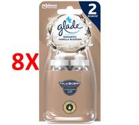 8 X Glade Sense & Spray Automatico Vanilla Blossom 2 Ricariche Da 18 Ml