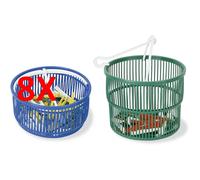 8 X La Piacentina Cestello Porta Mollette A 2 Fasce Con 15 Minimollette