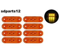 8 X Luce Ingombro 3 Led Perimetrale 12/24v Arancione Laterale Man Daf Scania