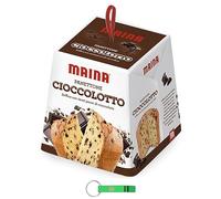 8 X Maina Panettone Il Cioccolotto - Dessert di Natale tradizionale italiano - Torta di Natale con fette di cioccolato 750g + portachiavi Beni Culinari