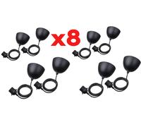 8 X Nuovo Set Gronda Lampada A Pendolo IKEA HEMMA 1.8m Portabombilla E27 Nero
