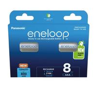 8 X Panasonic Eneloop AAA Batterie 800 mAh Ricaricabili Ni-MH Accu BK-4MCCE