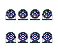 8 x Party Light Sound LED Par Can Uplighter RGB DISCCO DJ Illuminazione