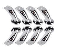 8 x Piedi per Mobili Metallo 12cm, Schrankfüße/Base, Colore Argento BAYLI