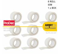 8 X Prodec extra Largo 10.2cm 10cm 100mm Nastro Adesivo 50m Metri Rotolo Pro Kit