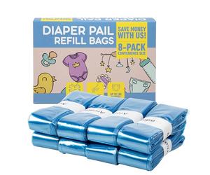 8 x Ricarica Mangiapannolini di Plastica Compatibili con Maialino Tommee Tippee - Foppapedretti - Litter Locker - AngelCare Ottagonale e con Tutti i Tipi di Ricariche Sacchetti Mangiapannolini (8)