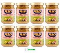 8 X Rio Mare Pesto al Tonno con Pistacchi e Limone, salsa di tonno con pistacchi e limone 130 g + portachiavi Beni Culinari gratuito