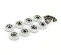 8 x rotellina per guida della porta della doccia, 23 mm con vite M5