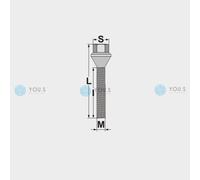 8 X You.S Originale Viti per Ruote Esagonale Cono M12 X 1,25 MM Filetto 28 MM