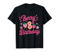 8 Years Old Strawberry Birthday 8th Birthday Maglietta