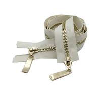 80/100/120cm cerniere con doppio cursore Luce, Metallo, Oro dentini della cerniera Beige, 5# 80cm