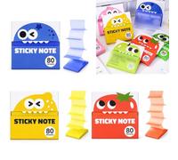 80/105 Sheets Glitter Sticky Notes in Box Dispenser with Cartoon Pattern (80 Sheets-3 set-a)