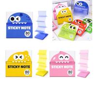 80/105 Sheets Glitter Sticky Notes in Box Dispenser with Cartoon Pattern (80 Sheets-3 set-b)