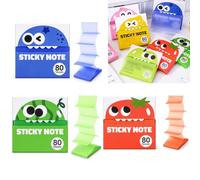 80/105 Sheets Glitter Sticky Notes in Box Dispenser with Cartoon Pattern (80 Sheets-3 set-f)
