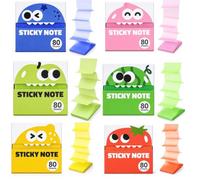 80/105 Sheets Glitter Sticky Notes in Box Dispenser with Cartoon Pattern (80 Sheets-6 set)