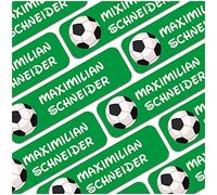 80 adesivi con nome etichette personalizzate per materiale scolastico dei bambini dimensione di sticker 3,5x1cm per scuola asilo quaderni libri (Per superfici solide, 36 Calcio)