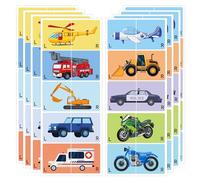 80 adesivi per auto per bambini a destra e sinistra, 7,6 x 3,8 cm, adesivi per suola del carrello elevatore, adesivi per bambini, ragazzi e ragazze, adesivi per apprendimento precoce