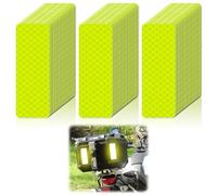 80 adesivi riflettenti, colore verde, 3 x 8 cm, autoadesivi, impermeabili, riflettenti di sicurezza per biciclette, moto, caschi e vestiti, luce notturna per aumentare la visibilità, riflettori di