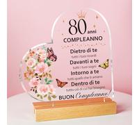 80 Anni Compleanno Donna, 80 Anni Regalo Compleanno 1945, Regali Amica Ornamenti Decorativi Trasparenti, 80 Regali Mamma, Papa, Nonna, Sorella, Idee Ornamenti in Acrilico