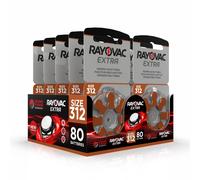 80 Batterie per apparecchi acustici Rayovac Extra modello 312 durata superiore