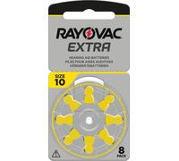 80 batterie RAYOVAC Extra per apparecchi acustici tipo 10 - PR70 - Codice colore giallo - 1,45 Volt - 80 pezzi (10 x 8 batterie)